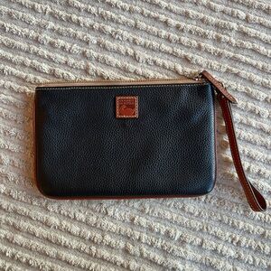 Dooney & Bourke Black Pebble Leather Wristlet